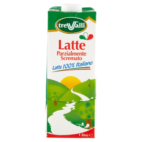 treValli Latte Parzialmente Scremato 1000 ml